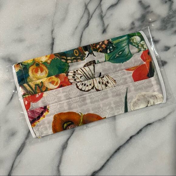 Johnny Was Cotton Floral Butterfly Mask - Picture 1 of 2